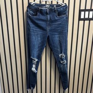 Women's Distressed Blue Jeans